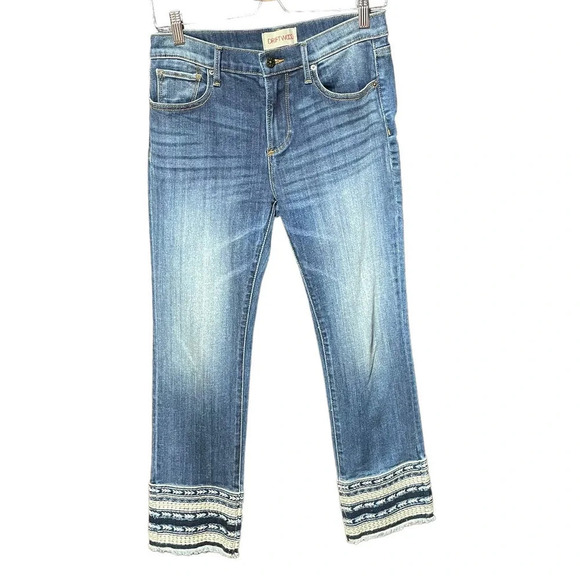 Driftwood Colette Cropped Embroidered Jeans Size 27 - Picture 2 of 10
